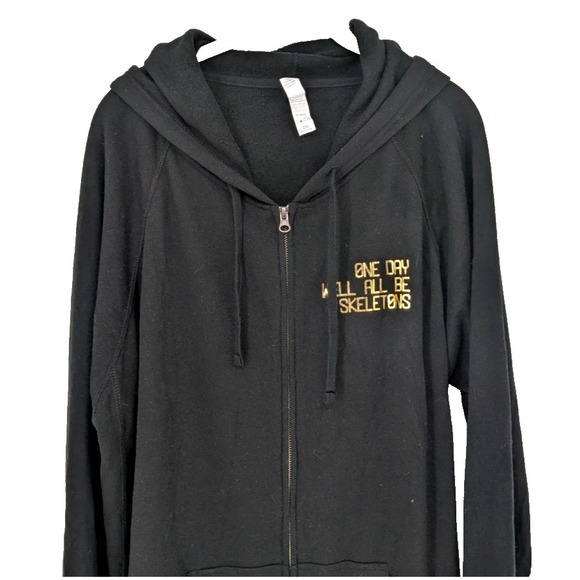 Gold Skeleton Mens Black Sweatshirt  SZ 2XL  INDEPENDENT TRADING CO.  Halloween - Picture 6 of 13